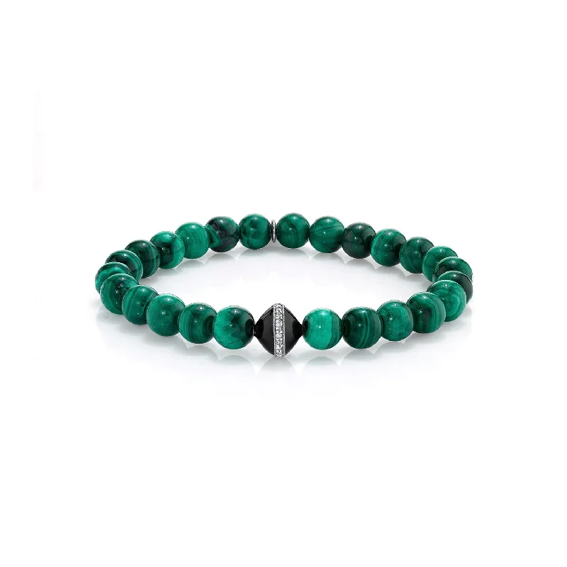 Mr. LOWE Malachite Bracelet With Diamond Enamel Bead