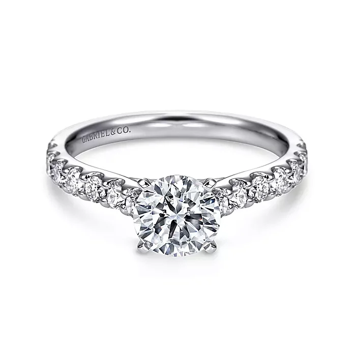 Misty - 14K White Gold Round Diamond Engagement Ring