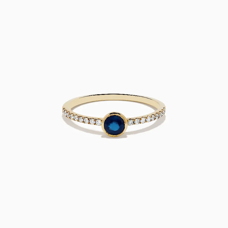 Royal Bleu 14K Yellow Gold Sapphire and Diamond Ring