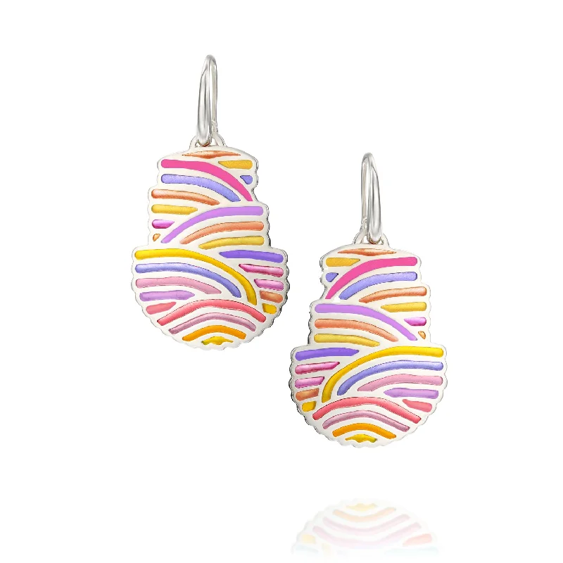 Colorful dangle sterling silver earrings