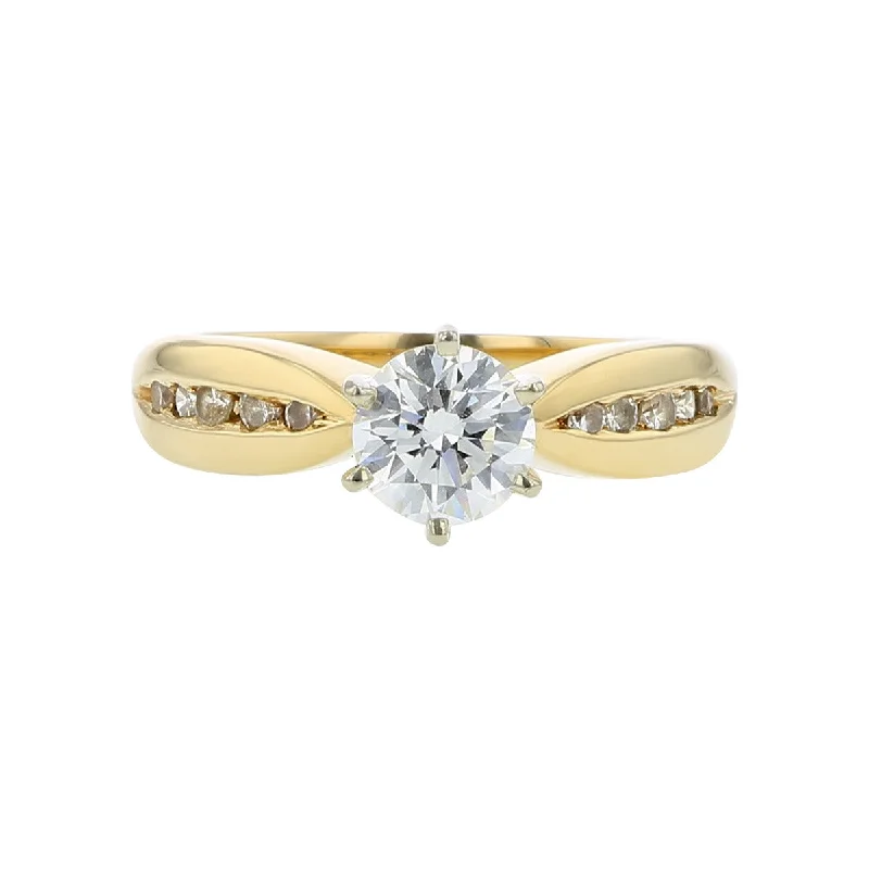 14K Yellow Gold Diamond Engagement Ring