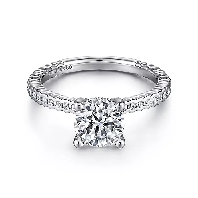 Justice - 14K White Gold Round Diamond Engagement Ring