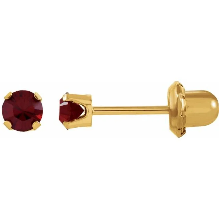 14K Yellow Imitation Mozambique Garnet InvernessÂ® Piercing Earrings