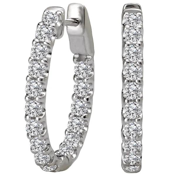 Ladies Diamond Hoop Earrings