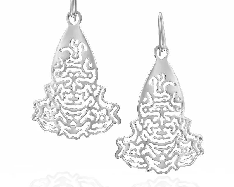 Reaction Diffusion earrings, sterling silver earrings