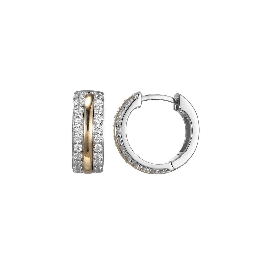 Sterling Silver CZ Hoop Earrings