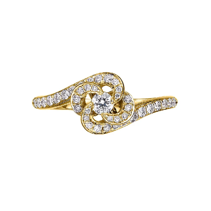 Entwined Petal10 Engagement Ring - 18ct Yellow Gold & 0.34ct Diamond