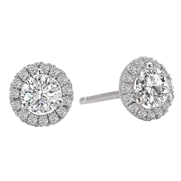 Ladies Diamond Halo Earrings