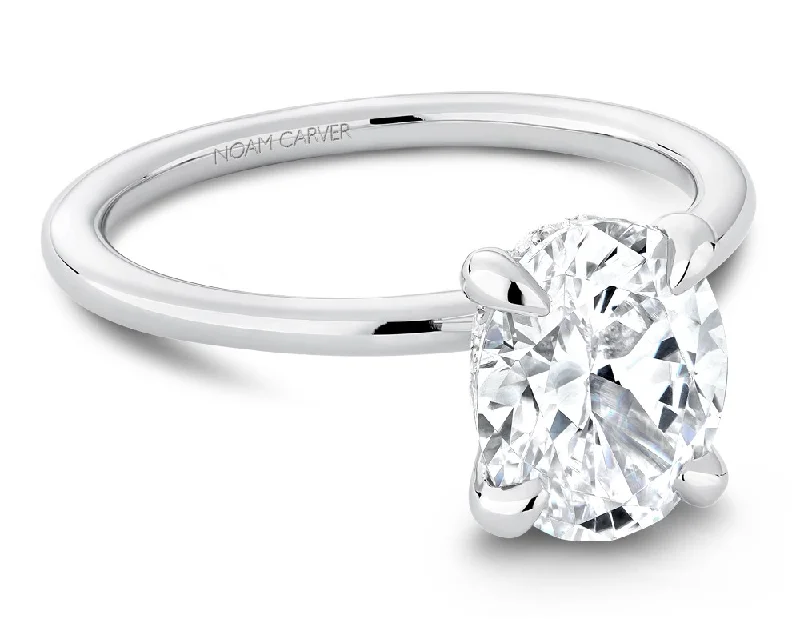 Noam Carver 14K White Gold Hidden Halo Engagement Ring