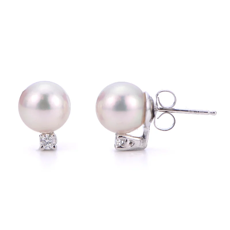 14KT White Gold Akoya Pearl Earring