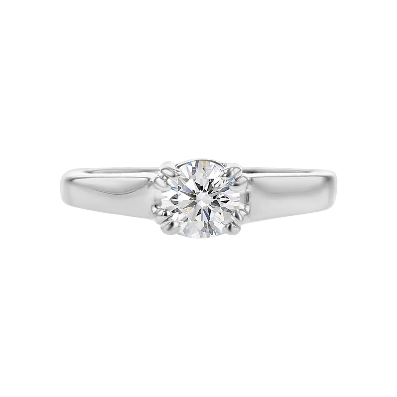 14K White Gold Diamond Solitaire Engagement Ring