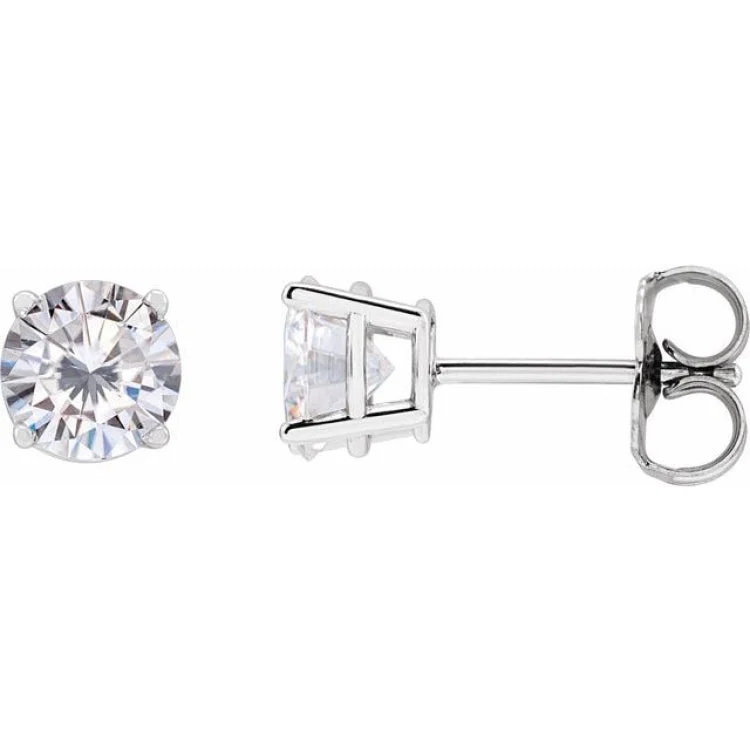 14K White 5.5 mm Stuller Lab-Grown Moissanite Stud Earrings