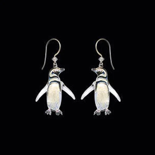 Magellanic Penguin Cloisonne Wire Earrings