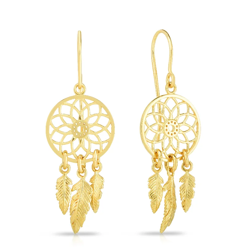 14K Gold Dreamcatcher Earring