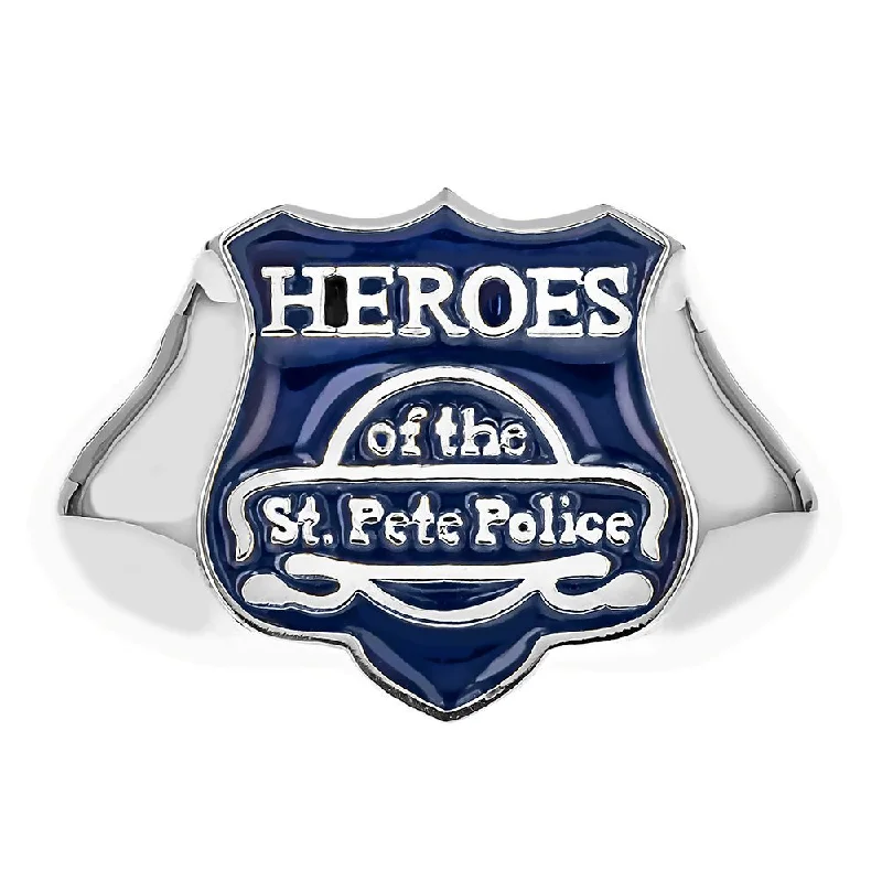 Ladies Sterling Silver Heroes Of The St. Pete Police Ring