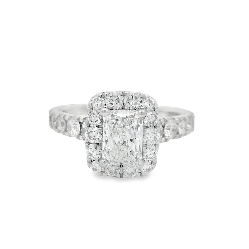 Neil Lane 1.01CT SI2/F GIA Radiant Diamond Halo Engagement Ring