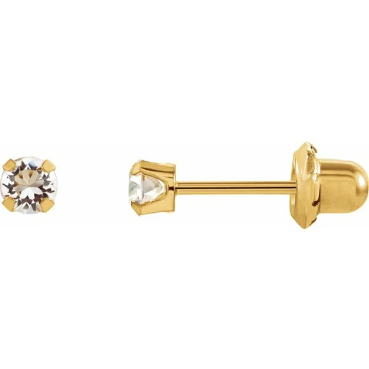 14K Yellow Imitation Sapphire InvernessÂ® Piercing Earrings