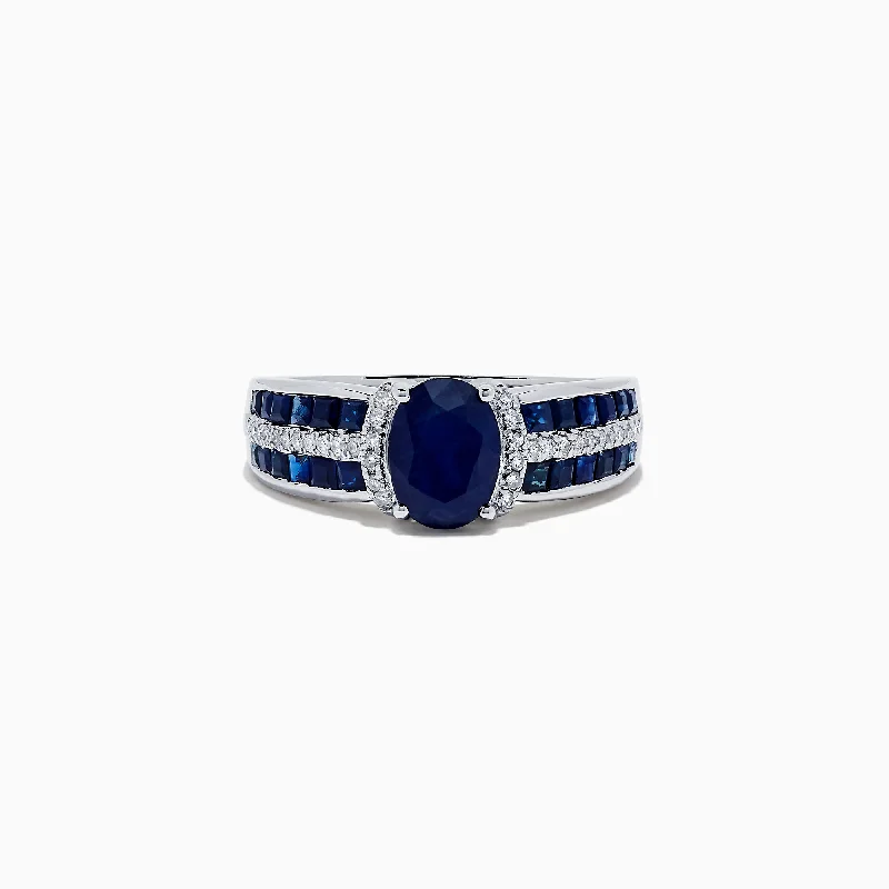 Royale Bleu 14K White Gold Sapphire and Diamond Ring, 2.81 TCW