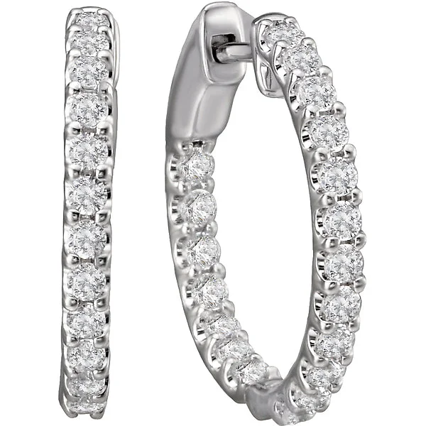 Ladies Fashion Diamond Hoop Earrings