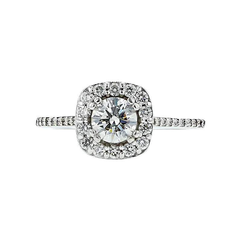 14K White Gold Brilliant Diamond Engagement Ring