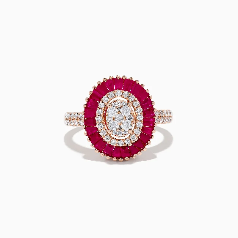 Ruby Royale 14K Rose Gold Ruby and Diamond Ring