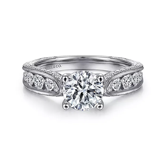 Betsy - 14K White Gold Round Diamond Engagement Ring