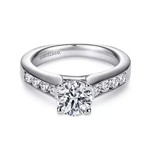 Anderson - 14K White Gold Round Diamond Engagement Ring