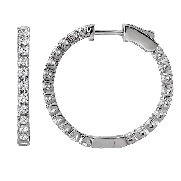 Ladies Diamond Hoop Earrings