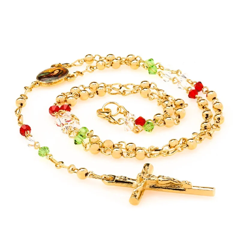 Rosary Necklace, Colorful Crystal Prayer Beads