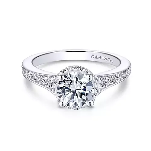 Eden - 14K White Gold Round Diamond Engagement Ring