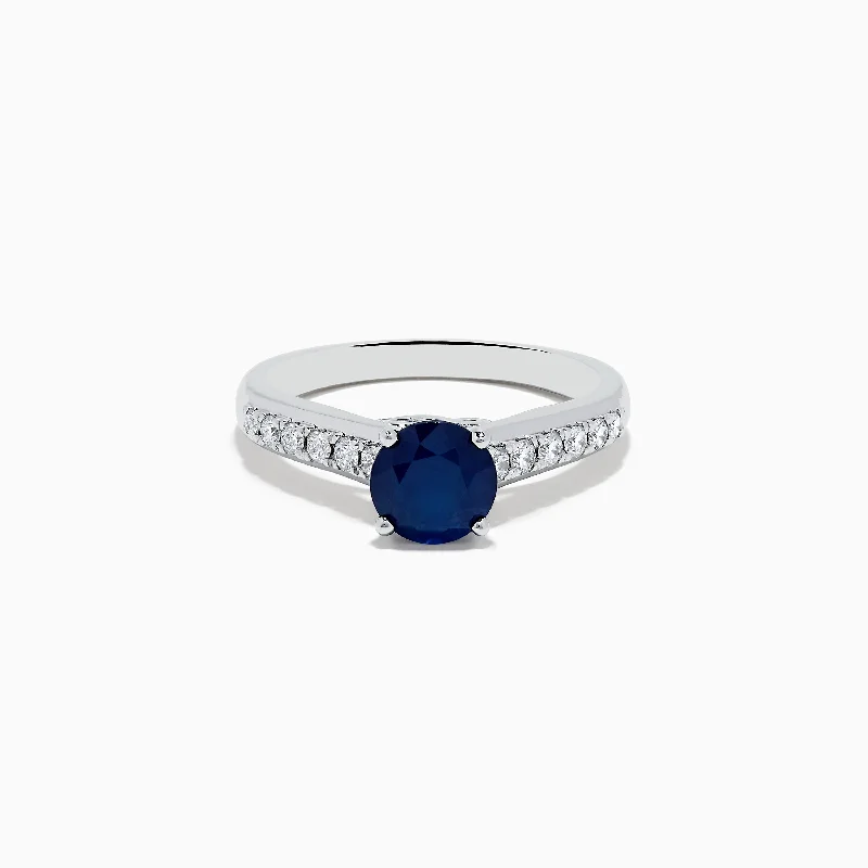 Royale Bleu 14K White Gold Diamond and Blue Sapphire Ring