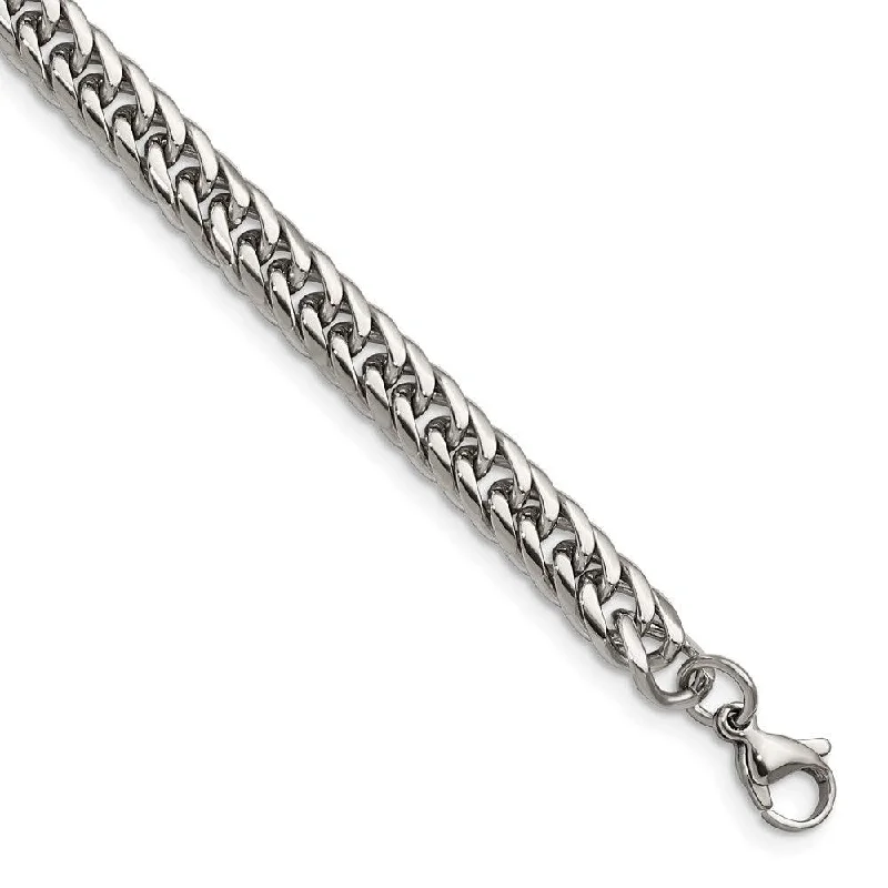 Stainless Steel Polished 9in Double Curb Chain Bracelet