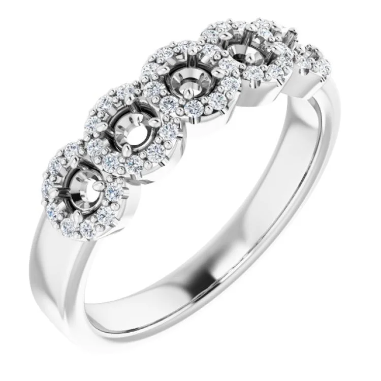 14K White 1/2 CTW Natural Diamond Anniversary Ring