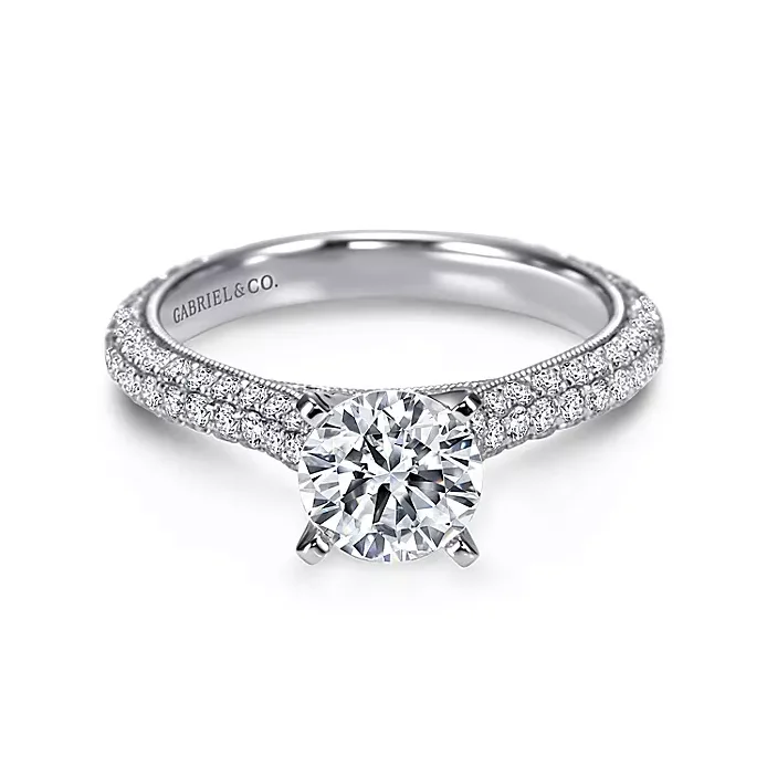 Kirsten - 14K White Gold Round Diamond Engagement Ring