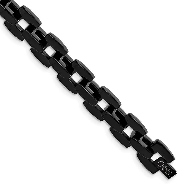 Stainless Steel Black IP-plated 8.5in Bracelet