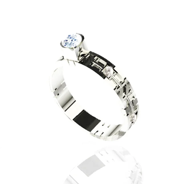 TARTAN PRINT PAVE SCOTTISH ENGAGEMENT RING