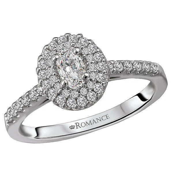 14KT WHITE GOLD 1/2 CTW OVAL DIAMOND DOUBLE OVAL HALO RING