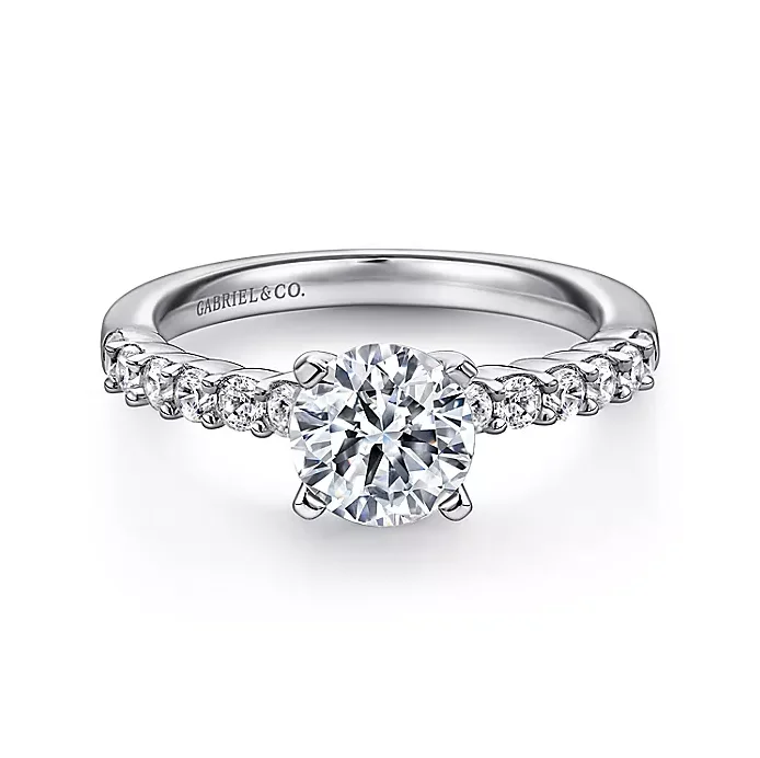 Caleigh - 14K White Gold Round Diamond Engagement Ring