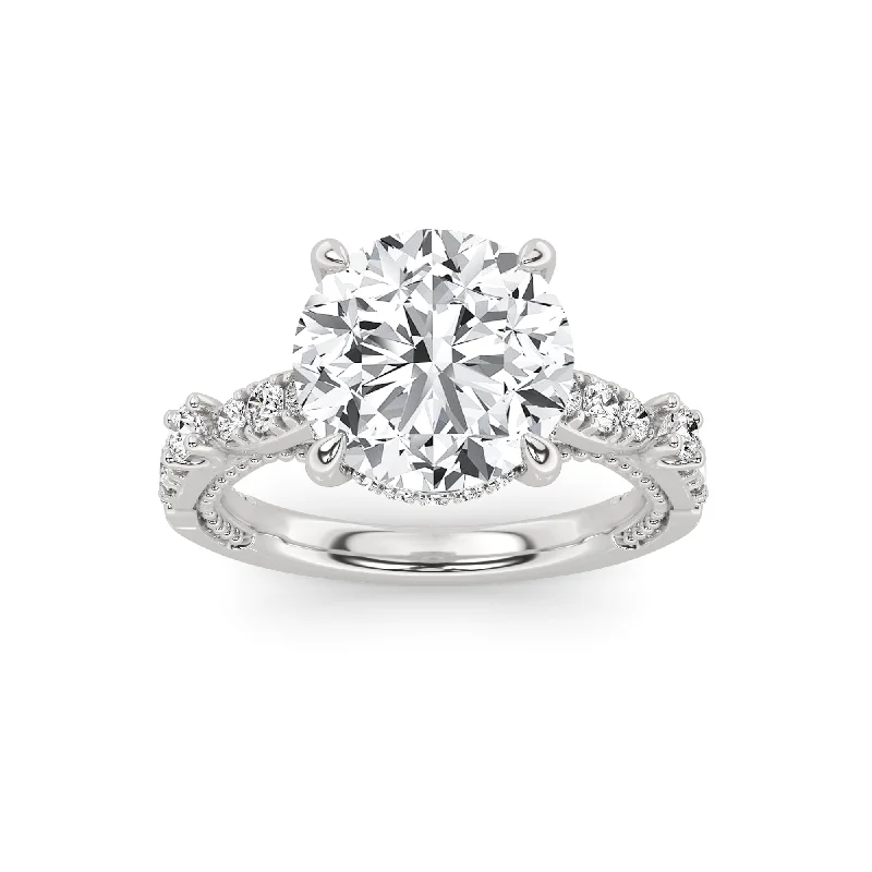 Above Love Star Lab Grown Diamond Engagement Ring in White Gold (3 1/2 Ctw)