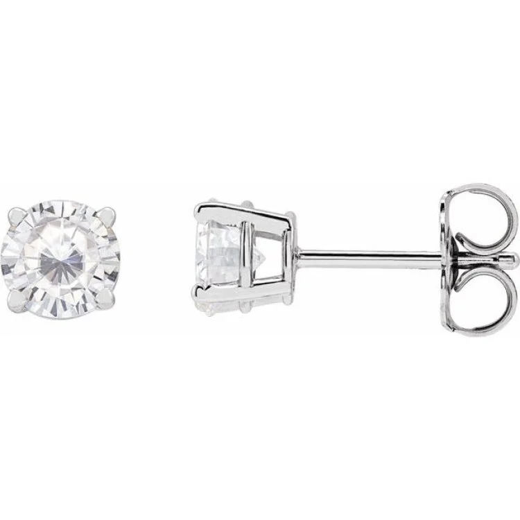 Sterling Silver 5 mm Stuller Lab-Grown Moissanite Stud Earrings