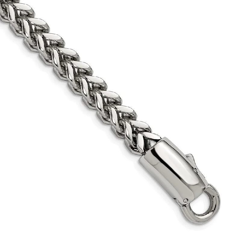 Stainless Steel Antiqued and Polished Franco Link 8.5in Bracelet