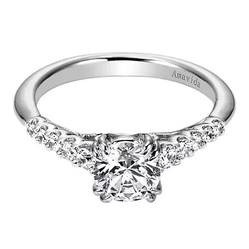 Joplin - 18K White Gold Round Diamond Engagement Ring