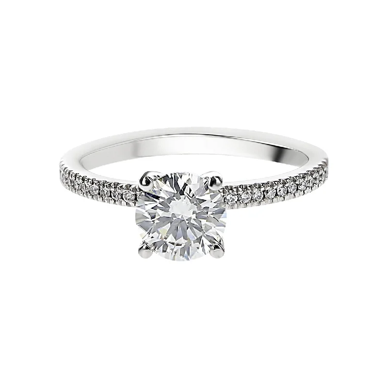 18K White Gold Diamond Engagement Ring