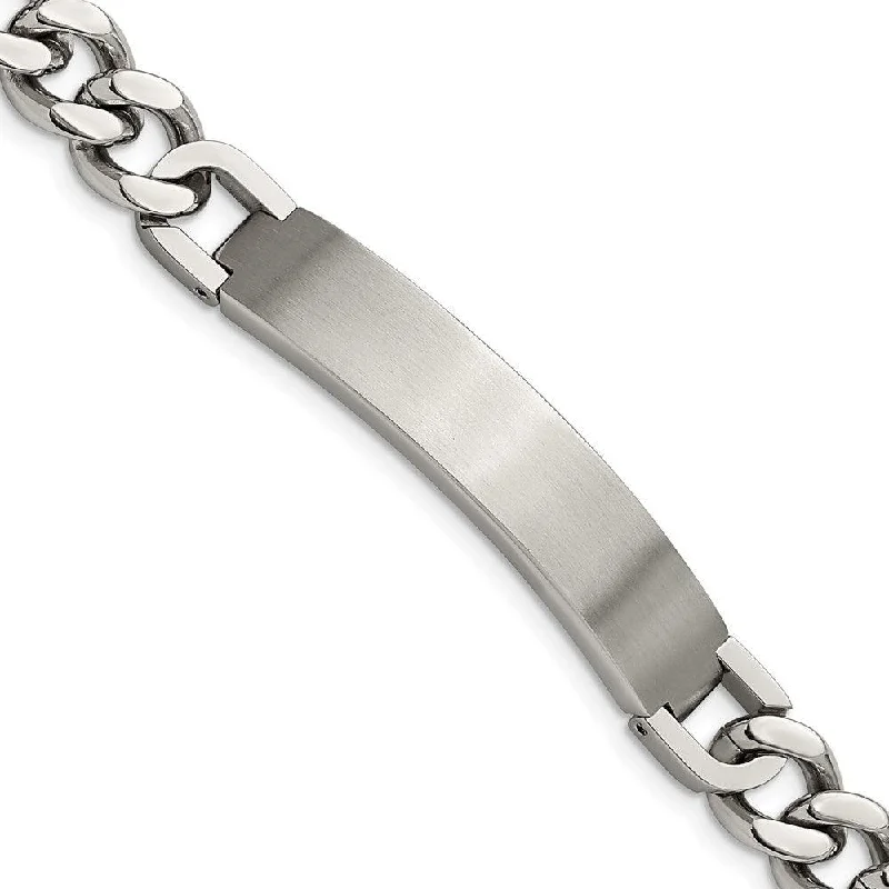 Stainless Steel Brushed and Polished w/.5in ext 8.5in ID Bracelet