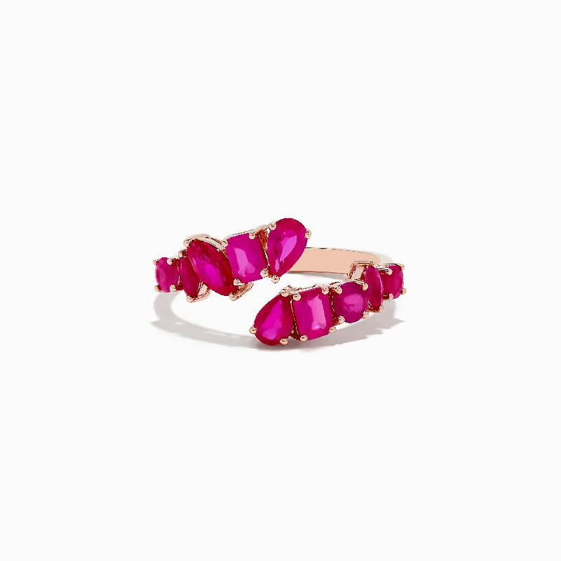 Ruby Royale 14K Rose Gold Ruby Bypass Ring