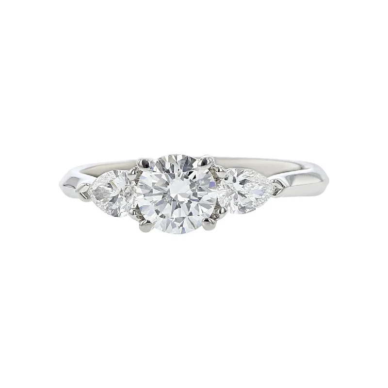 18K White Gold Diamond 3 Stone Engagement Ring