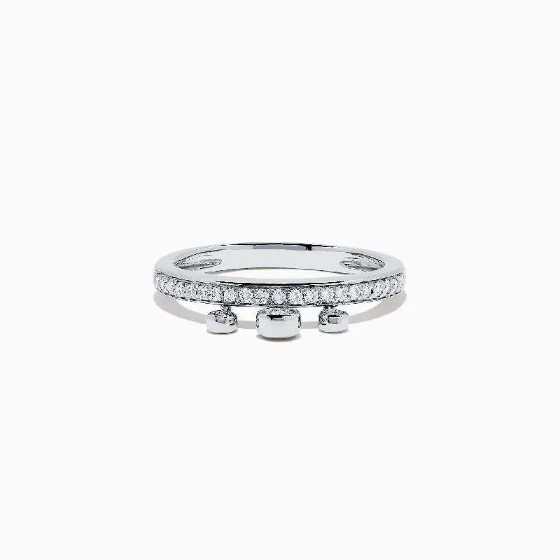 Pave Classica 14K White Gold Diamond Charms Ring, 0.26 TCW