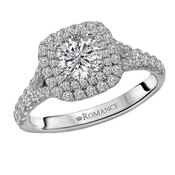 14KT WHITE GOLD 1.25 CTW DIAMOND DOUBLE CUSHION HALO RING