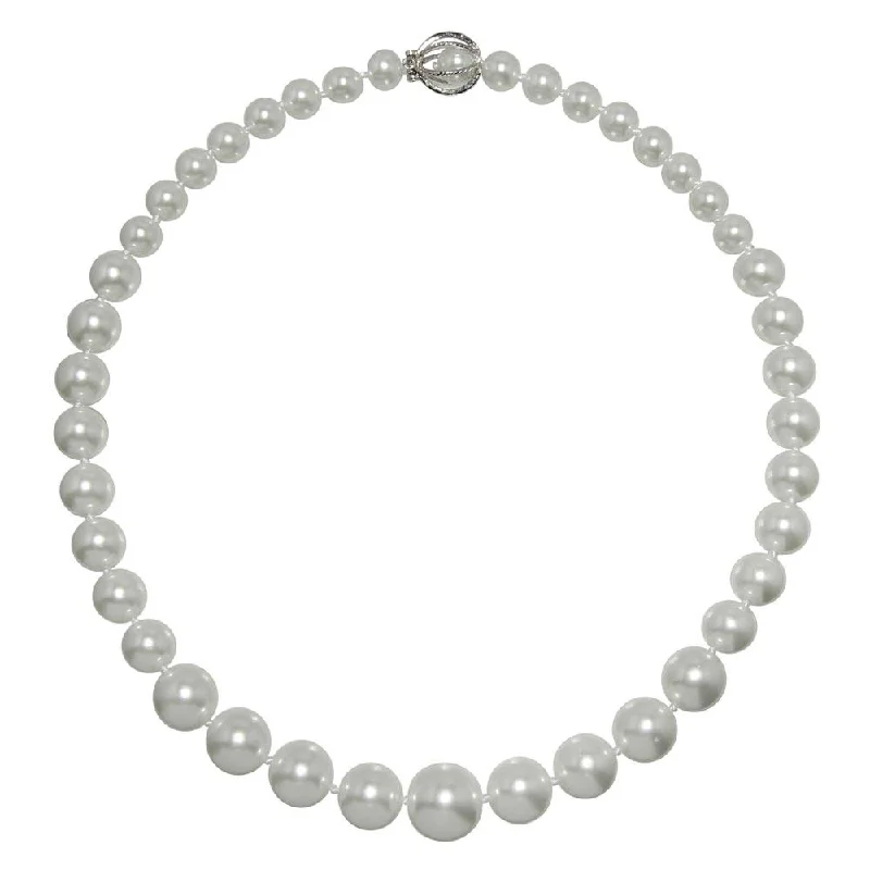 925 Silver 925 Rhodium Plated Pearl Pendant Necklace - STP00929