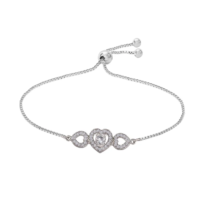 Etnico Rhodium-Plated Pull Chain Bracelet (Women) - ADB164S